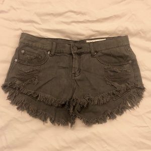 Gray denim shorts